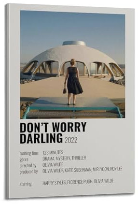 MHEGSNGA Poster Don't Worry Darling, Vintage-Kunst, Raumdekoration, ästhetische Schlafzimmerdekoration, Leinwandposter für Schlafzimmer, 20 x 30 cm, Rahmenstil