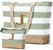 oscaurt Strandtasche Badetasche XXL Shopper Tasche Damen Umhängetasche Wasserdicht Beach Tote Bag mit Reißverschluss Faltbare Reisetasche Travel Bag Sporttasche (J-Graugrün)