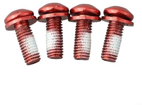 Lot de 4 vis porte-bidons, alliage d'acier, vélo, boulons M5 x 12, VTT et vélo de route (rouge)
