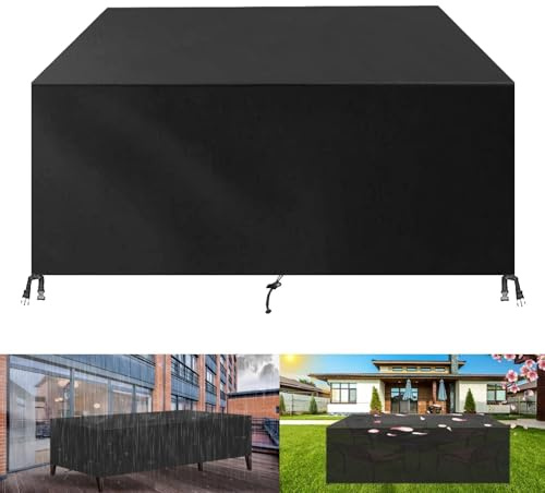 Guying Art Housse Salon de Jardin Exterieur,220x120x90cm(LxWxH) 420D Oxford Bâche Table de Jardin, Imperméable pour Meubles Jardin et Hivernage Mobilier Salon de Jardin
