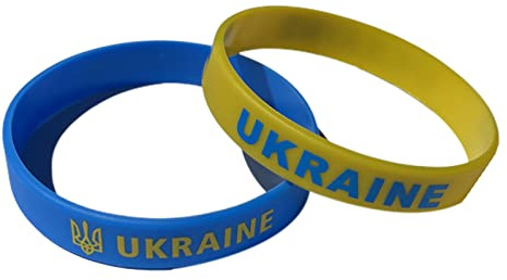2 pz Bandiera Ucraina Bracciale Uomini Donne Silicone Scolpito Sport Gomma Bracciale Accessori Bracciale Bracciale Bracciale