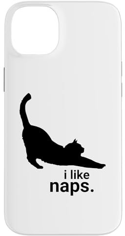 iPhone 14 Plus FUNNY CAT I Like Naps Cute Kitten Silhouette Case
