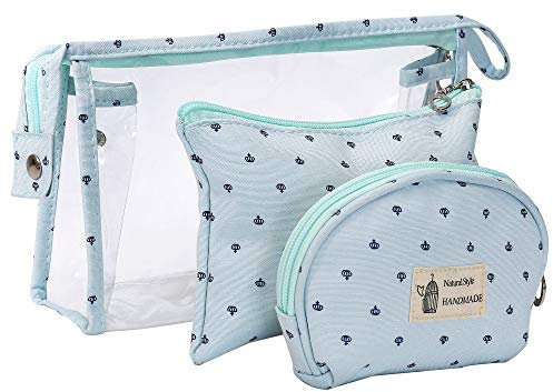 Kulturbeutel Transparent für Reisen 3 Stück, Wasserdicht PVC Kulturtasche für Frauen Kosmetiktasche Make-Up Tasche Kleine Brieftasche mit Reißverschluss