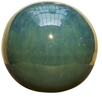 TucanoHamburg Kugel grün/blau glasiert 28cm, frostfest!