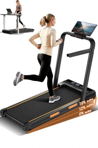 4-in-1 Walking Pad with 15% Incline, 10KM/H Under Desk Treadmill, 159KG Max | 3.0HP Silent Motor, Ultra-Slim Running Machine, Remote Control, Lower Noise, 8-Point Shock Absorption, Foldable Design