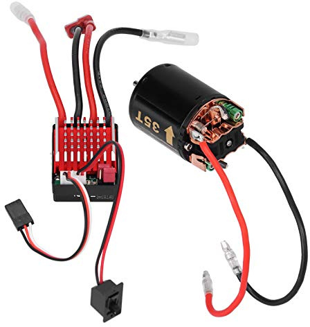 Julihai Moteur à Balais RC, Variateur 540 360A, Roulements Bidirectionnels à Torsion élevée, Protection Contre Les Basses Tensions, Accessoire pour Voiture, SUV et Camion RC 1/10 (35T)