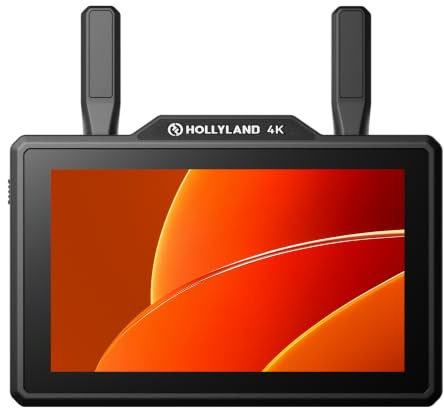Hollyland Pyro 5 4K Kamera-Feldmonitor, 5,5-Zoll 1500-Nit-HD-Touchscreen mit 3D-LUT, Kabelloser Video-Sender/-Empfänger mit HDMI & SDI, 60 ms Latenz, 400 m Reichweite, Auto Dual-Band Hopping (ADH)