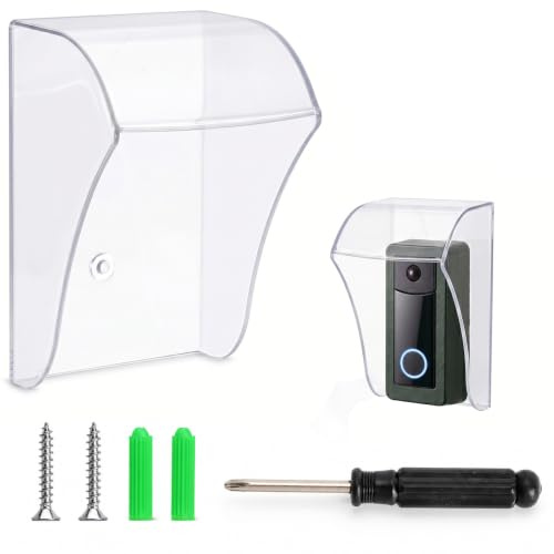 Copertura Impermeabile Campanello Senza Fili Esterno, Copertura Impermeabile Campanello con Viti e Cacciavite, Protezione Antipioggia Campanello Wireless, Scatola Protettiva da Parete per Esterno
