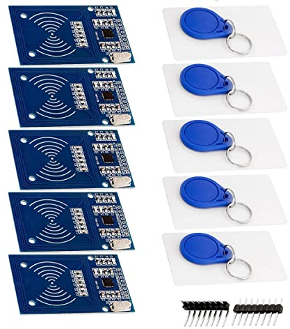 AZDelivery 5 x RFID Kit RC522 mit Reader, Chip und Card 13,56MHz SPI kompatibel mit Arduino und Raspberry Pi inklusive E-Book!