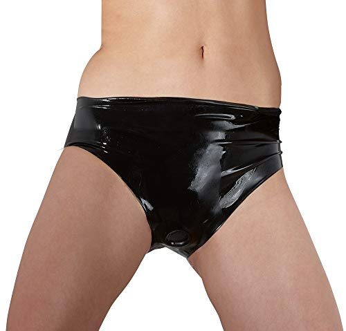 The Latex Collection Latex Briefs Dildo, Black, Small