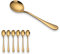 Berglander Cuchara de Sopa de Acero Inoxidable recubierta de Titanio Dorado, Cuchara de Sopa Dorada, Cuchara Redonda Paquete de 6