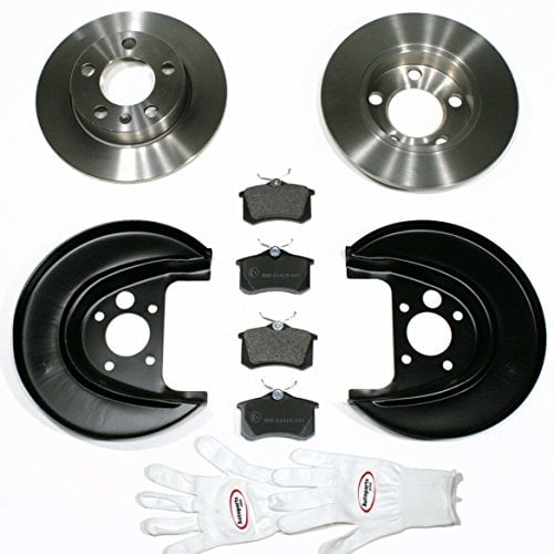 Autoparts-Online Set 60010308 Bremsscheiben/Bremsen + Bremsbeläge + Spritzbleche für hinten/für die Hinterachse