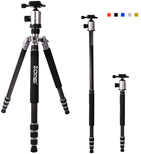 ZOMEI Z818C Professionale Portatile In Fibra di Carbonio Fotocamera Digitale e Videocamera Treppiede Stand Monopiede con Testa a Sfera per Tutti Canon Sony Nikon Samsung Panasonic Olympus Kodak Fuji