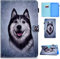 Lspcase Coque Galaxy Tab A 8 Pouces 2019 PU Cuir Housse de Protection Stand Portefeuille Étui avec Fente Carte et Porte-Stylo pour Samsung Galaxy Tab A 8.0 2019 SM-T290 SM-T295 Chien Husky