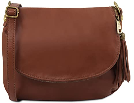 Tuscany Leather TL Bag - Umhängetasche aus weichem Leder mit Quasten - TL141223 (Cinnamon)