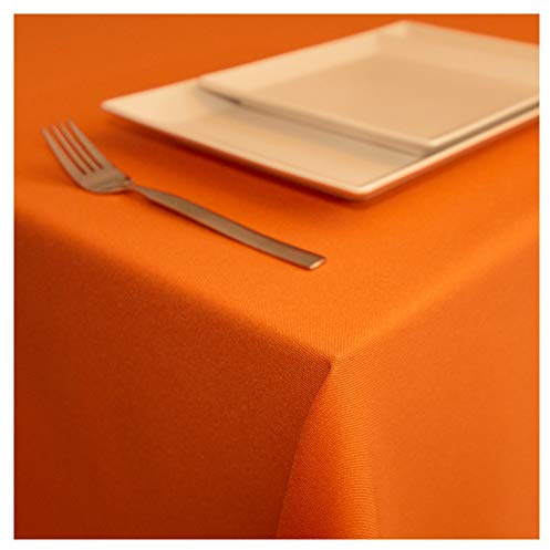StoffTex Tischdecke I Tischläufer I Tischtuch I Tischwäsche I Dauerhaft Kratzfest I Tischdekoration aus Polyester für Wohnzimmer, Esszimmer, Balkon, Garten (Orange, 120 x 120 cm)