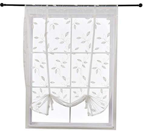 SIMPVALE Tende per finestre romane con motivo a foglie Yin e Yang, per casa, soggiorno, studio, camera da letto (bianco, 80 x 120 cm)