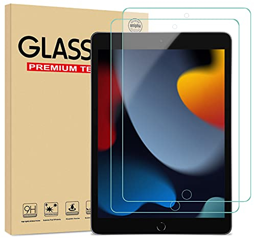 Samokor 2 Pack Screen Protector for iPad 9/8/7 Gen (10.2 inch 2021/2020/2019), 9H Tempered Glass, Anti-Scratch, Ultra Clear, Bubble-Free