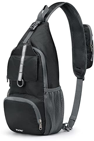 G4Free Brusttasche Sling Bags Faltbarer Schulterrucksack Umhängetasche Crossbody Herren Damen für Reise Wandern Radfahren Laufen Klettern