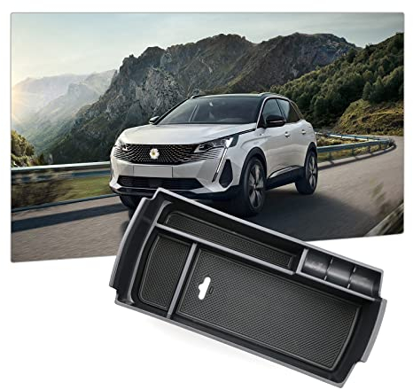 BIXUAN Kompatibel mit Peugeot 3008 2016-2024 Peugeot 5008 DS7 Crossback 2017-2024 Citroën C5 Aircross 2018-2024 Mittelkonsole Aufbewahrungsbox Armlehne Tray Organizer Mittelarmlehne Handschuhfach