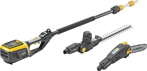 STIGA MT 500e - Tagliasiepi e potassi, doppia lama 46 cm, guida di taglio 25 cm, manico telescopico 75 cm, manico girevole 112°, fino a 50 minuti, compatibile con batteria 48V 2Ah