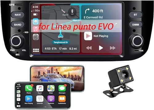 Punto evo autoradio, Navigation für FIAT Linea Punto EVO 2010-2015 6,2 Zoll Touch Display Auto Multimedia Player Kopfeinheit mit eingebautem Carplay AneQu Android 12