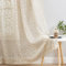 Lace Sheer Curtains Beige for Bedroom Elegant Floral Rod Pocket Living Room Curtain Panels Knitted Leaf Patterned Light Filtering Privacy Airy Semi Sheer Window Treatment Sets, 52W x 90L, 2pcs