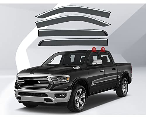 Haiqings Auto Windabweiser Seitenfenster Regenabweiser Sonnenblende, für Dodge RAM DT 1200 MK5 2016-2019 1500 MK4 2009-2018 1500 MK5 DT 2019-2022 Seitenscheiben Regenschutz