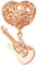 Rose Gold I Love Music Guitar Heart Pendant Charms, 925 Sterling Silver Openwork Musical Note Dangle Beads fit Pandora Christmas Bracelet/Necklace, Gift for BFF/Grandson/Family