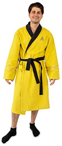 Star Trek: The Original Series Waffle-Weave Cotton Adult Bathrobe | Gold Command