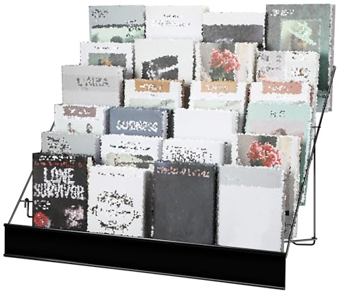 Queekay 6 Tier Wire Countertop Rack black Comic Book Holders Wide Wire Magazine Rack Tabletop Display Stand for Table Top Book Brochure Literature Comic Greeting Card Shelf Holder Stand