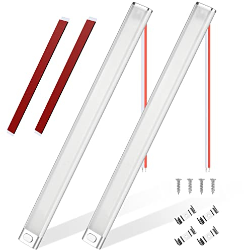 URAQT 168 LED Innenbeluchtung,2 Stück LED Leiste 2000LM 10W 12V Led Lampe Wohnmobil LED Innenlichtleiste KFZ Beleuchtung Leiste mit Schalter für Auto Wohnmobil Van Bus Caravan Boat Küche Bad Bar LKW