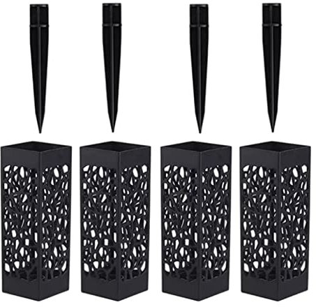 Duiaynke Florero resistente a la intemperie estaca marcador de tumba estante de flores celebración funeraria arreglo floral contenedor decoración (4 piezas)
