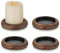 Romadedi Kerzenteller Tablett Holz Deko - 4Pcs Kerzenhalter holzuntersetzer Kerzenteller Kerzenuntersetzer Holzplatte für Stumpenkerzen Adventskranz Hochzeitskerze Kommunionkerze Taufkerze
