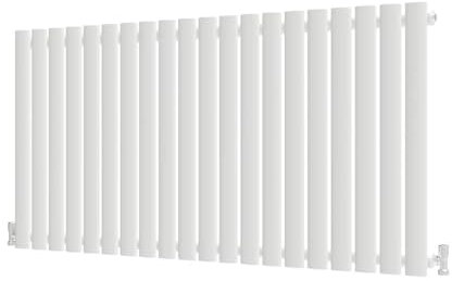 Radbliss Oval Column Horizontal Radiator 600x1180mm White Single Central Heating Designer RAD