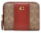 Coach Damen-Geldbörse aus beschichtetem Segeltuch, B4/Tan Rust, Einheitsgröße, Braun, minimalistisches Wasserbüffelleder und Canvas, Colorblock-Geldbörse