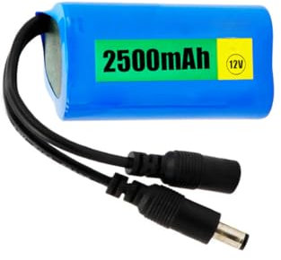 WILLQ 12V Lithium Battery Pack Rechargeable 2200mAh 2500mAh 3000mAh 3400mAh Li Ion Battery Portable 12 Volt Battery DC Interface for Solar Light/Electric Device Battery,12V2500mah