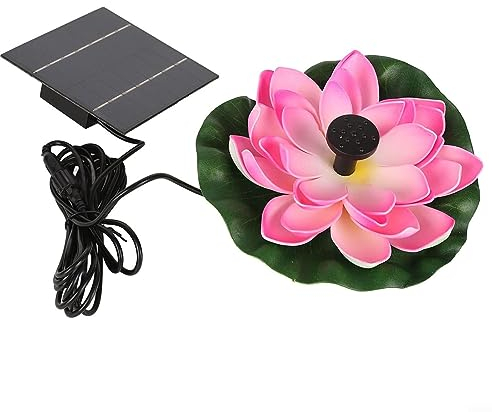 Solar Springbrunnen Pumpe, Lift Lotus Blume Solar Wasserpumpe Solar Vogeltränke Brunnen mit Düsen für Garten Terrasse Pool Dekor