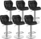 Yaheetech Lot de 6 Tabourets de Bar Réglables en Hauteur Modernes,Chaises de Bar en Similicuir et Métal,Tabouret Haut Capacité de Charge Maximale 136 kg,44 × 50,5 × 89 cm Noir