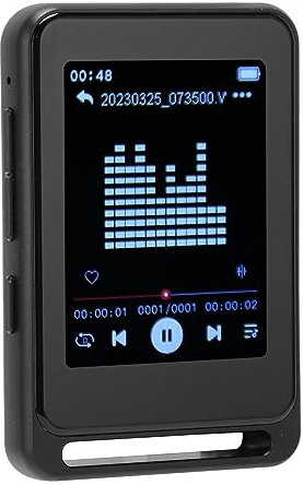 Lecteur de Musique MP3 MP4, Lecteur de Musique MP3 Bluetooth 5.0 à écran Tactile Complet de 2,4 Pouces, Mémoire Intégrée, Mini Lecteur MP3 HiFi avec Haut-Parleur et Enregistreur
