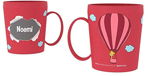 CARTOON Tazza personalizzata con nome Noemi tazza mug in plastica riutilizzabbile adatta al microonde 450 ml