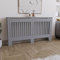 Vida Designs Chelsea-Heizkörperabdeckung, modernes Lamellengrill-Design, grau lackierter MDF-Schrank, groß, (H: 82 / B: 152 / T: 19 cm)
