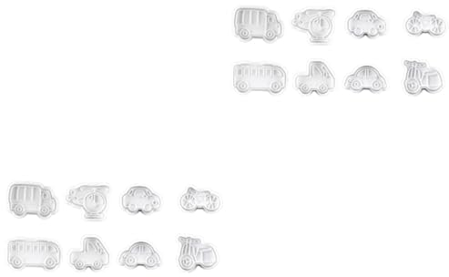 BESTonZON 16 STK Fahrzeuge Keks Form Keksformen Kreativer Ausstecher Auto Keksausstecher Bus-ausstecher Backformen Für Käse Weihnachtsfondantausstecher Plastik 3D Wachsmodell Geprägt