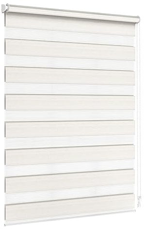 Jalousiescout Doppelrollo Klemmfix ohne Bohren & mit Bohren, 140x220cm Weiß Rollo Fensterrollo lichtdurchlässig & verdunkelnd,Sonnenschutzrollo Zebrarollo für Fenster & Türen