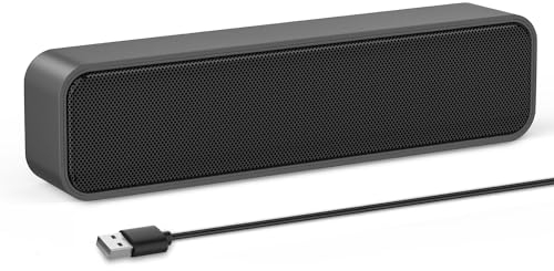 ZETIY Altoparlanti per computer, alimentati tramite USB, piccoli altoparlanti per PC, suono surround, mini soundbar, design antiscivolo, per PC, desktop, laptop, banco cassa