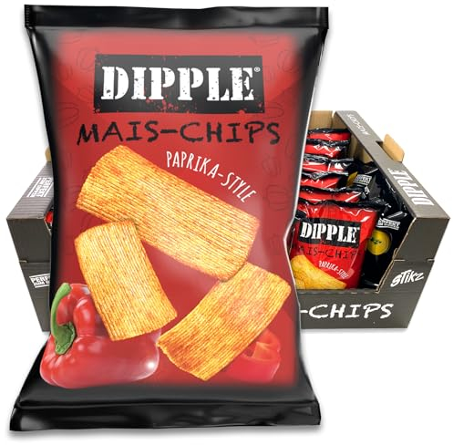 Dipple Mais-Chips Paprika (26x90g) - Knusprig & würzig