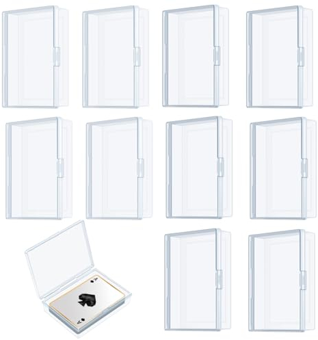 Wekuw 10 Stück Spielkarten Box, Durchsichtiges Spielkartenetui Aus Kunststoff Mit Deckel Sammel Kartenhülle Karten Aufbewahrung Organisator, für Kleine Bankkarten, Perlen, Karten (9.5 x 6.9 x 2.4cm)