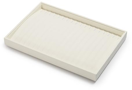 Oirlv Beige Mikrofaser Schmucktablett Schmuck Organizerblett Aufbewahrungstablett für Lange Kette Armband Große Halskette