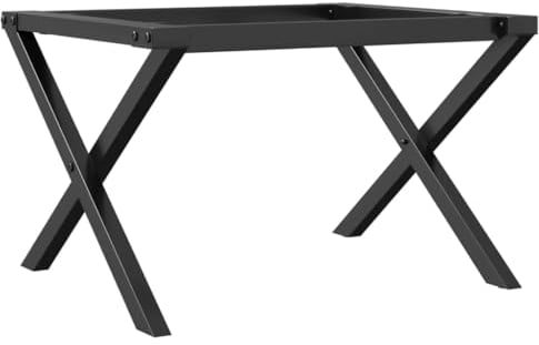 vidaXL Cast Iron Coffee Table Legs X-Frame - 50x40x38cm Black Metal Frame for DIY Coffee Table - Industrial Design, Sturdy Supports for Living Room, Office, Lounge Furniture