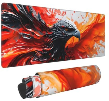 Gaming Mauspad XXL Adler 700x300x3 mm Schreibtischunterlage, Multifunktionales Office Große Mousepad Laptop Schreibunterlage, rutschfeste Gummi Mäusepads, Tisch-Schutz Unterlage für Büro B-25
